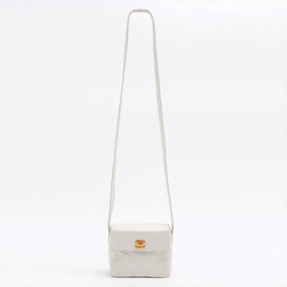 Chanel Vintage 24K Gold Plated Crossbody Square Box Flap Mirrored Bag RARE - Picture 1 of 9